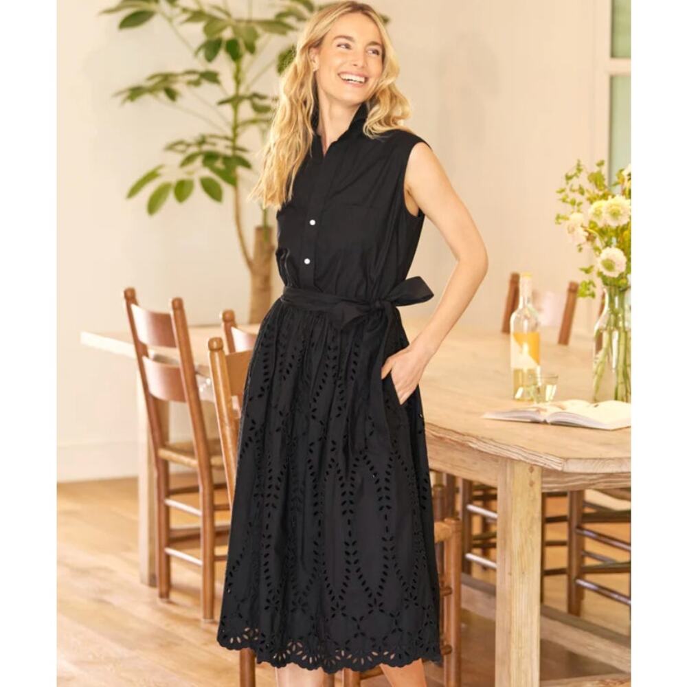 FRANK & EILEEN Grace Sleeveless Dress in Black Size Large